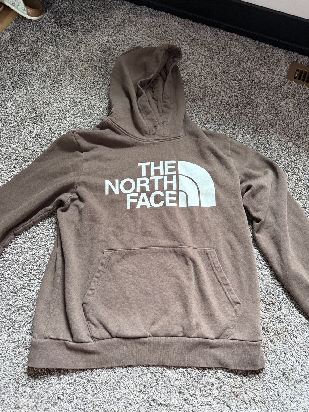 The North Face Brown Pullover Hoodie with White Logo
